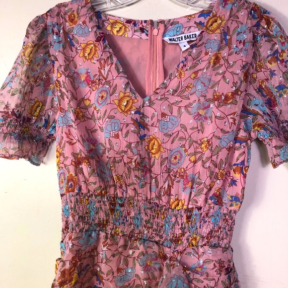 WALTER BAKER NWT Pink floral dress back zipper SIZE: 4 - Picture 6 of 11